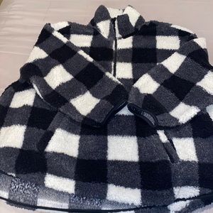 Old Navy Plaid Sherpa Pullover